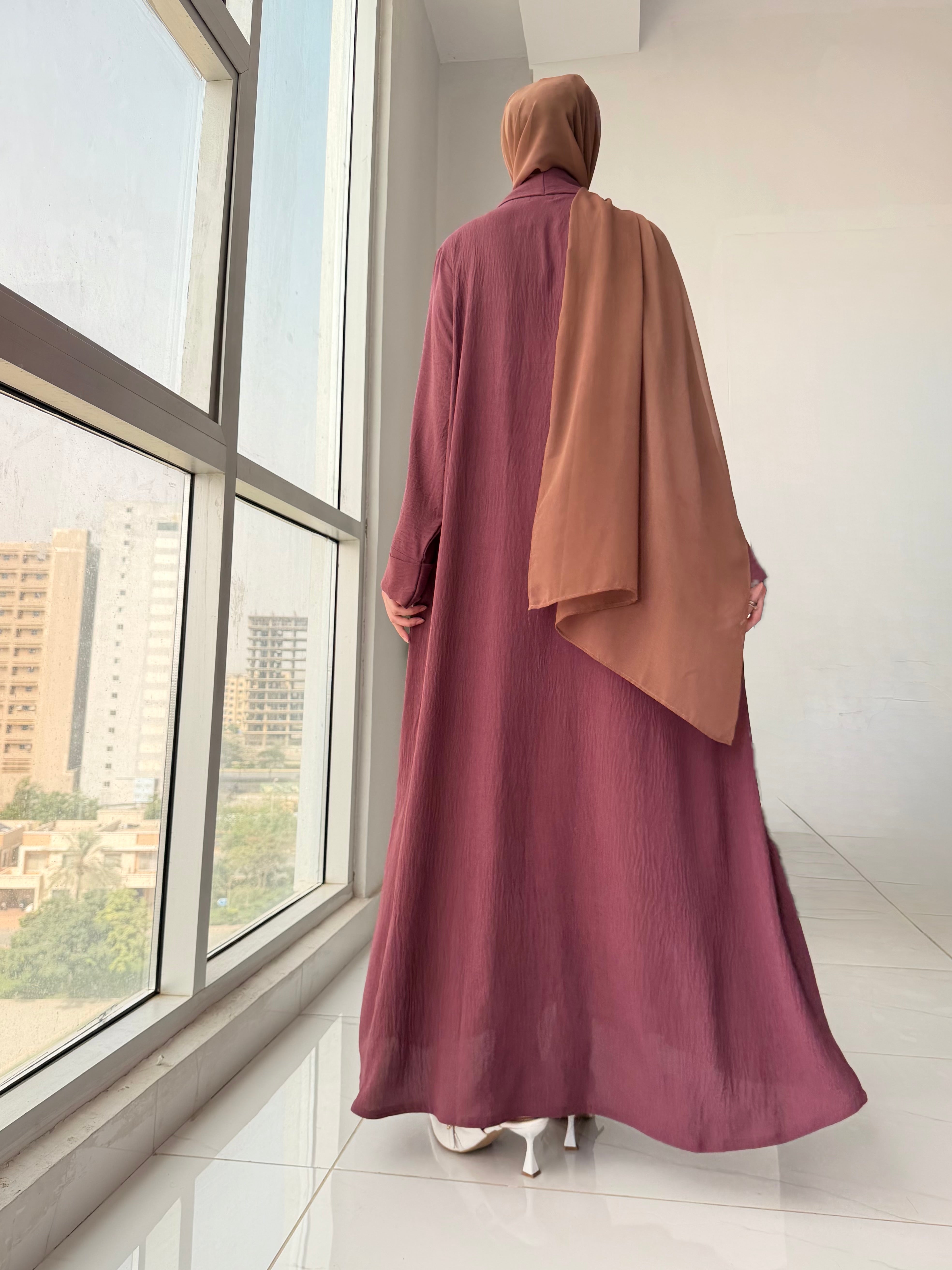 Elara Abaya - Mauve Pink