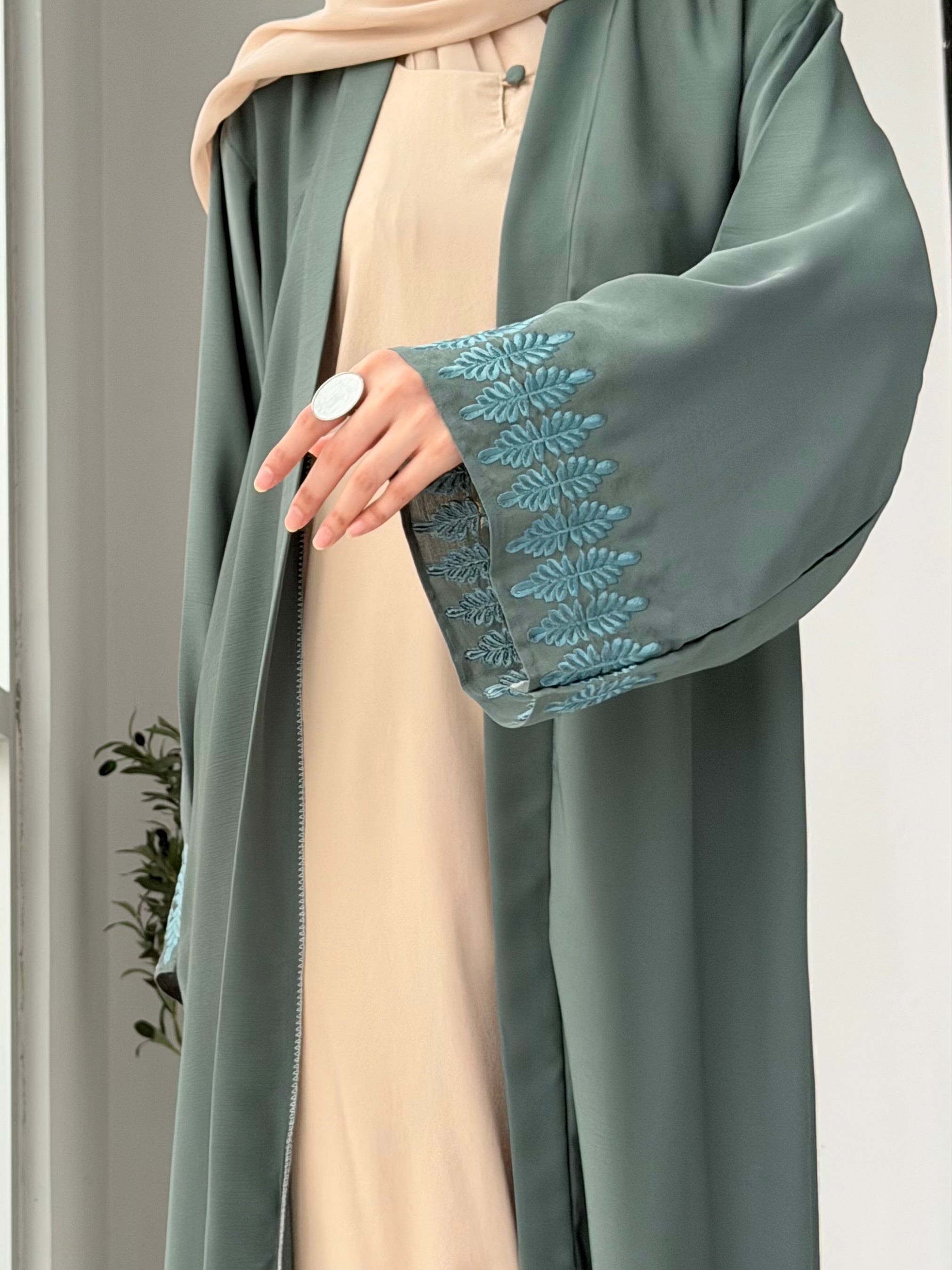 Sage Bloom Kimono Abaya