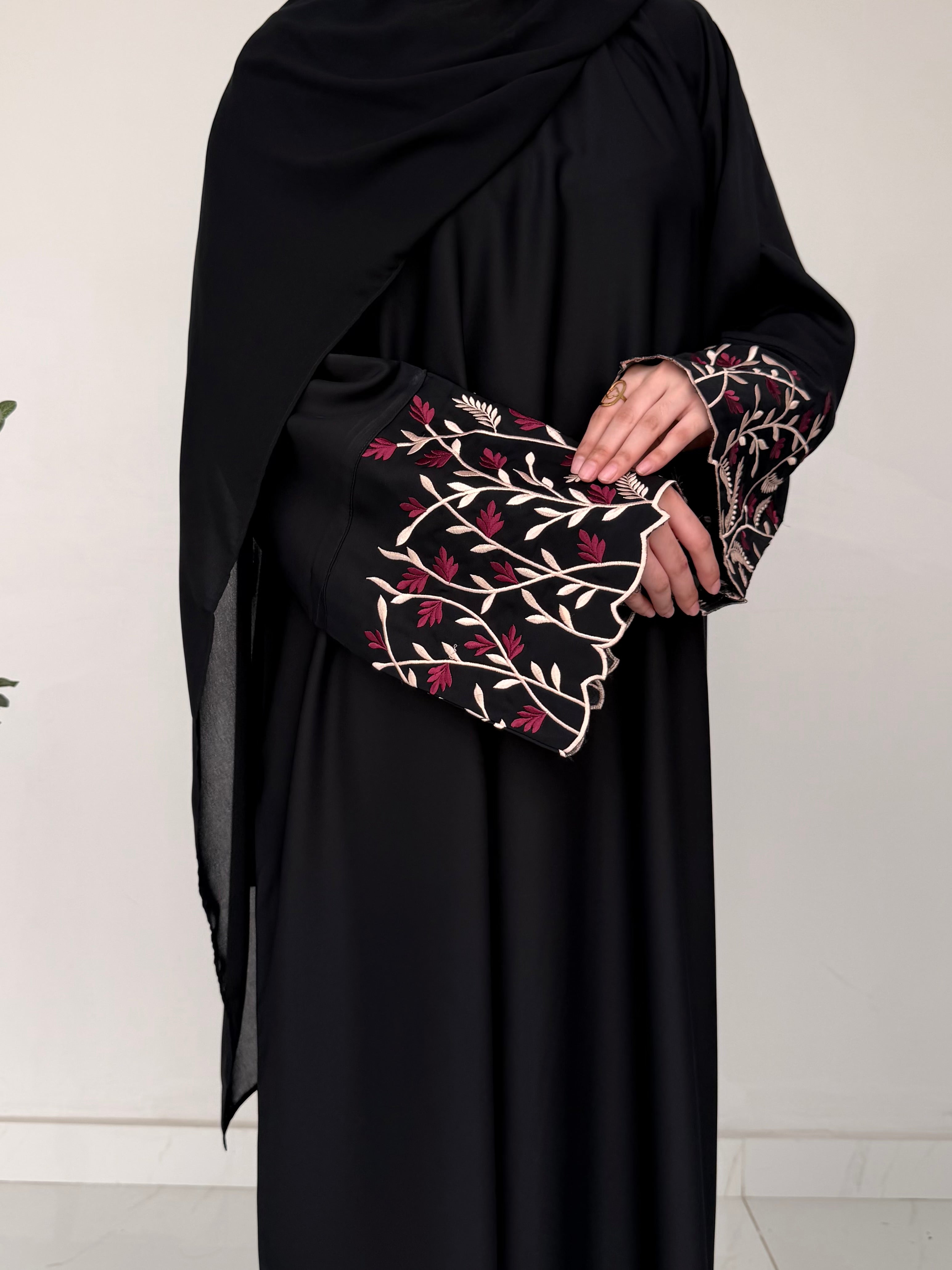 Vine Sleeve Embroidered Abaya