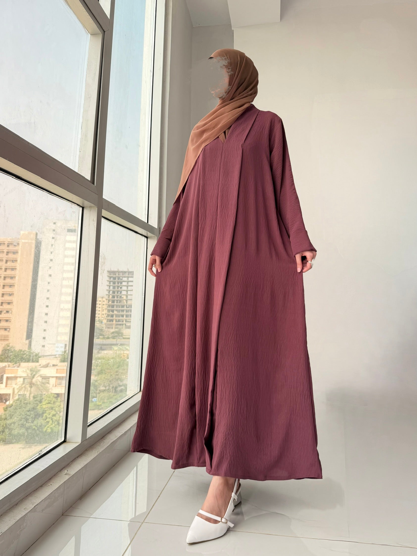 Elara Abaya - Mauve Pink