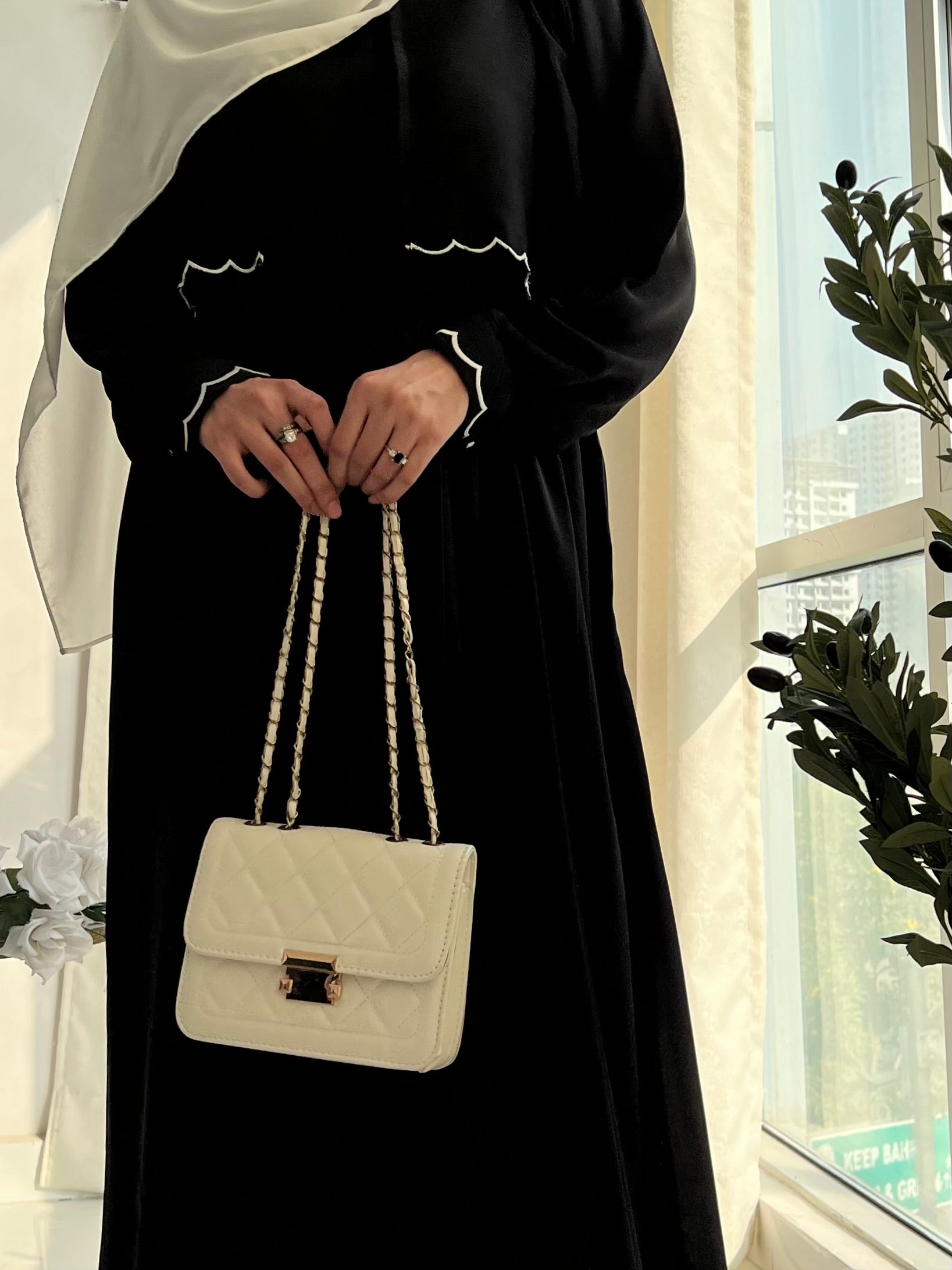 AYLIN - Cutwork Elegance Dress - Black