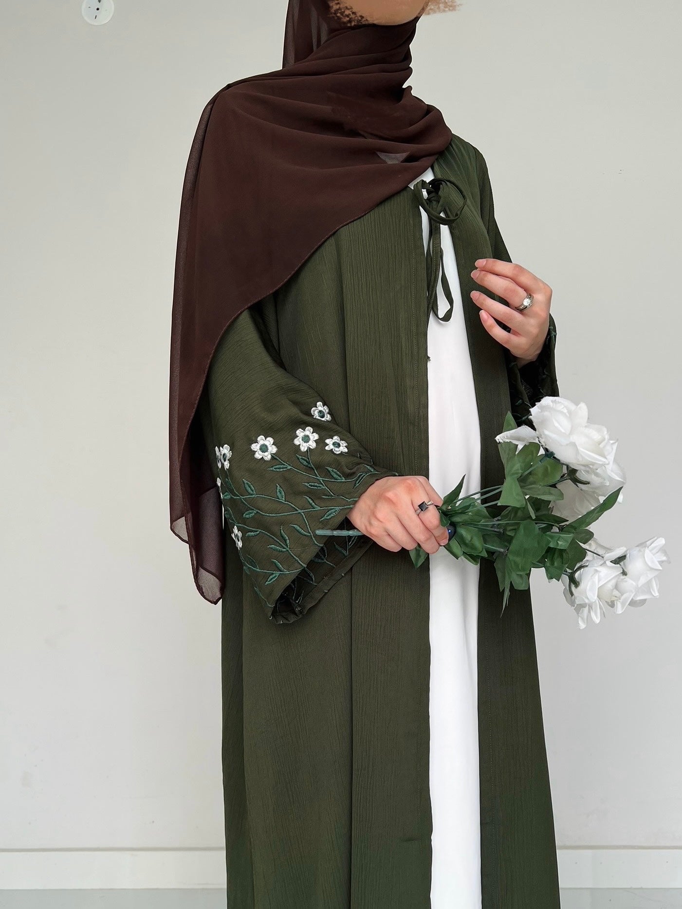 Layered Mist Robe Meadow Mist - Robe Style Abaya - Olive – the-stylefits