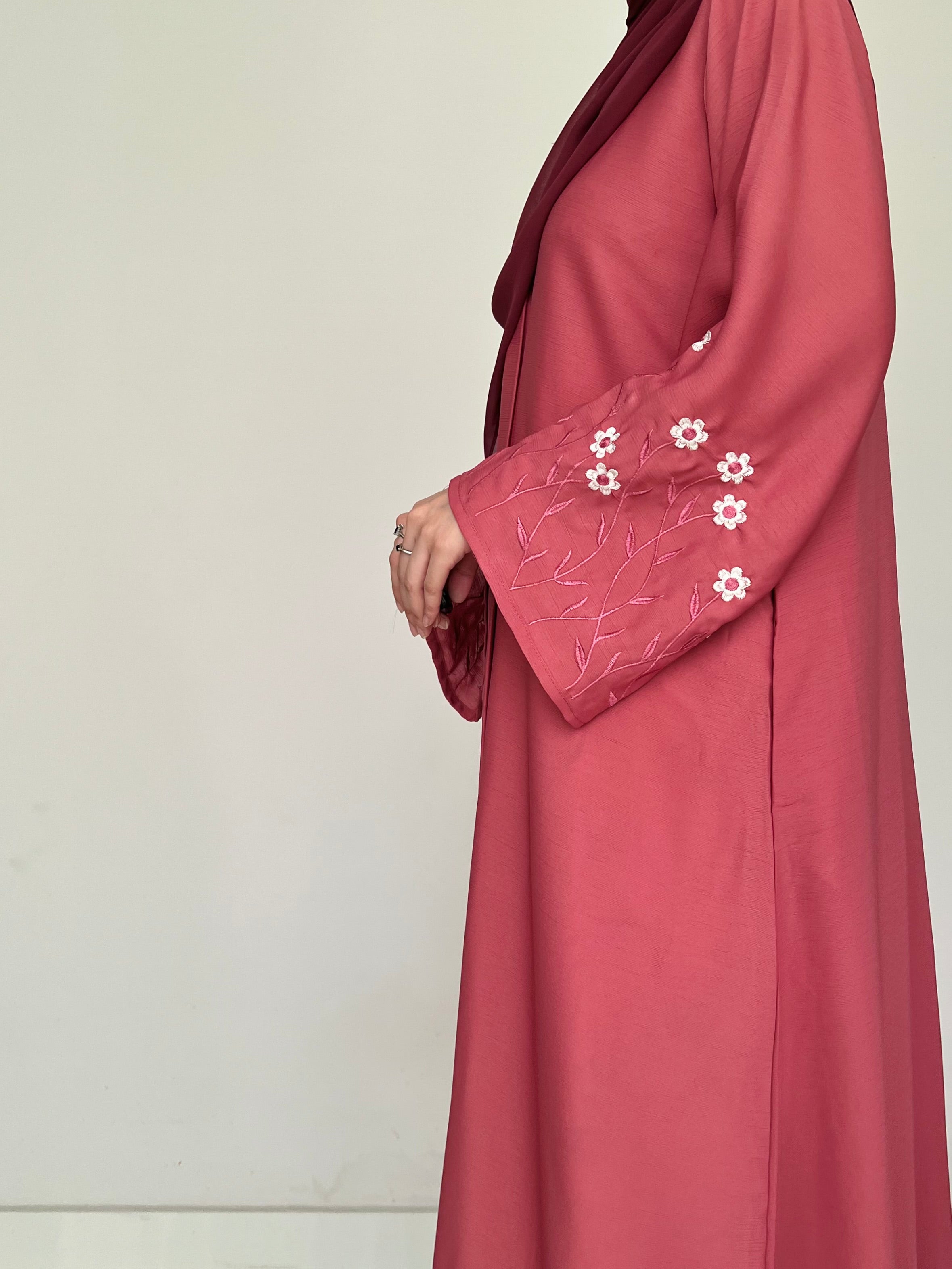 Meadow Mist - Front Open Abaya - Blush