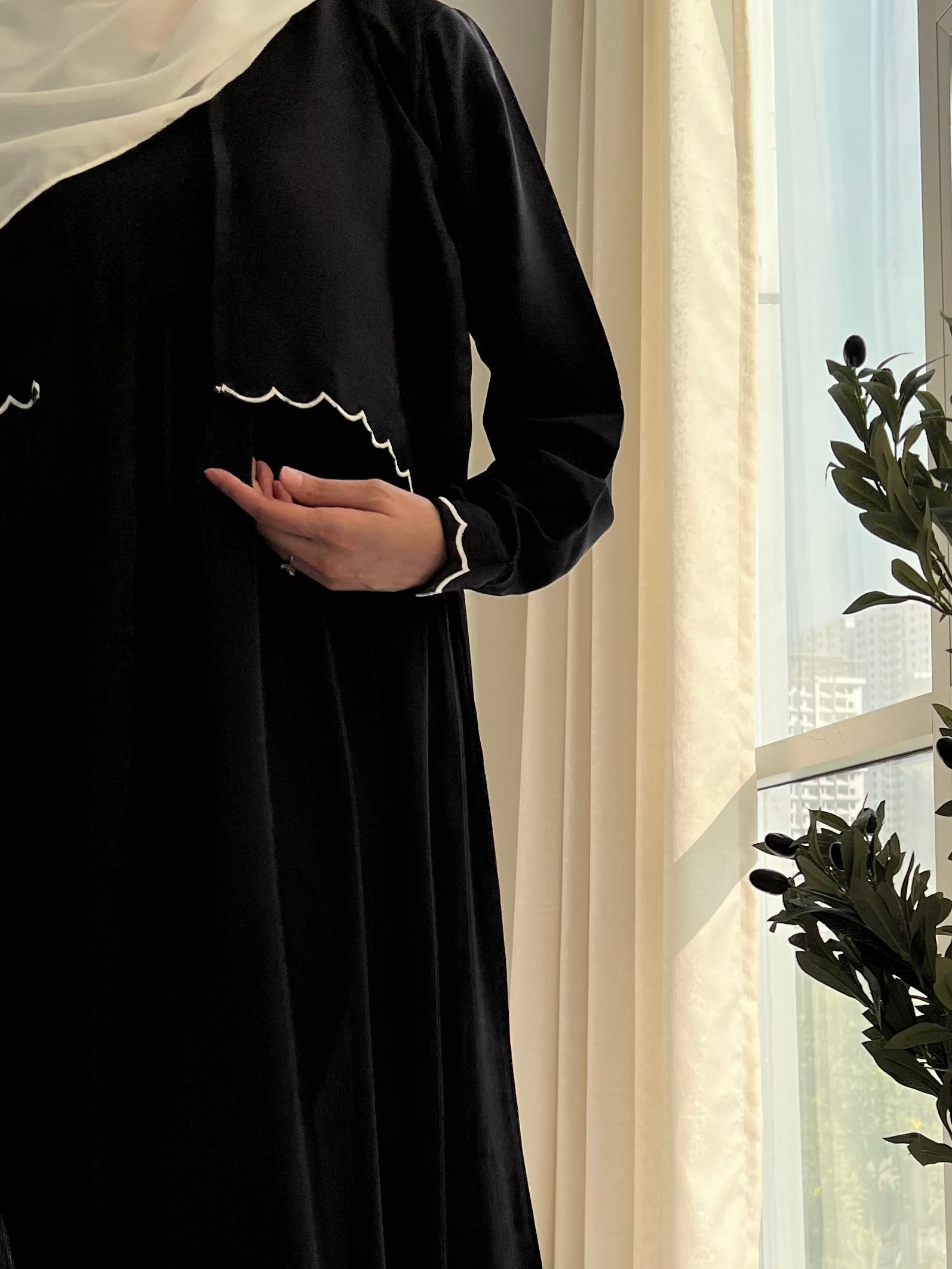 AYLIN - Cutwork Elegance Dress - Black