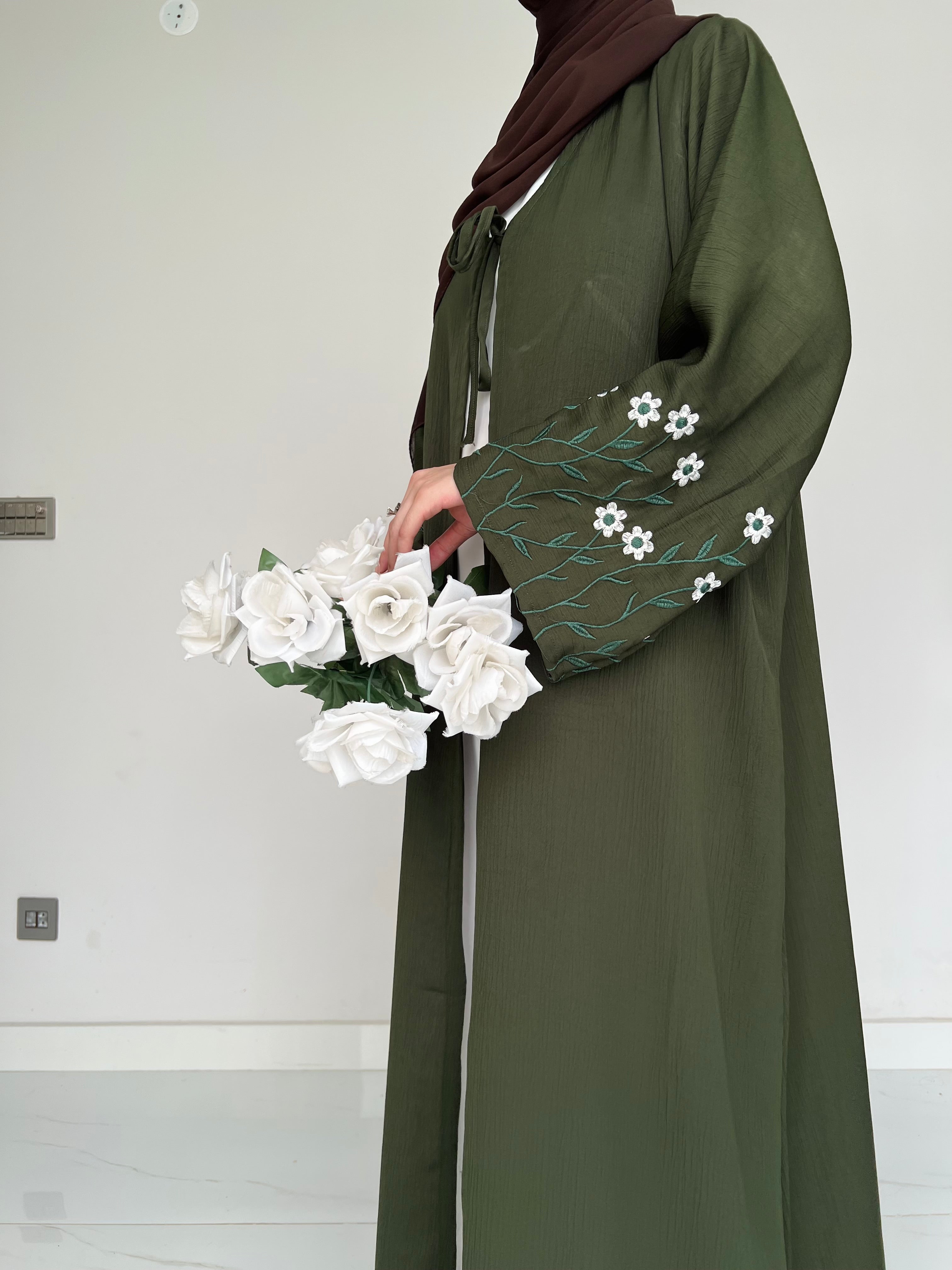 Layered Mist Robe Meadow Mist - Robe Style Abaya - Olive – the-stylefits