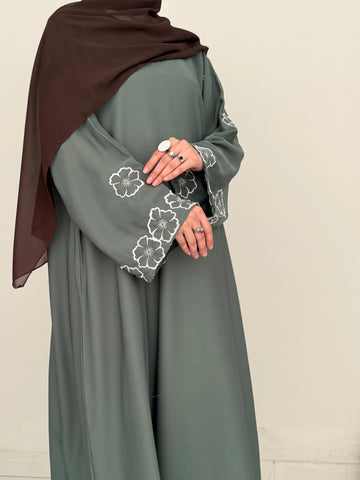Poppy Bloom - Sleeve Embroidered Abaya