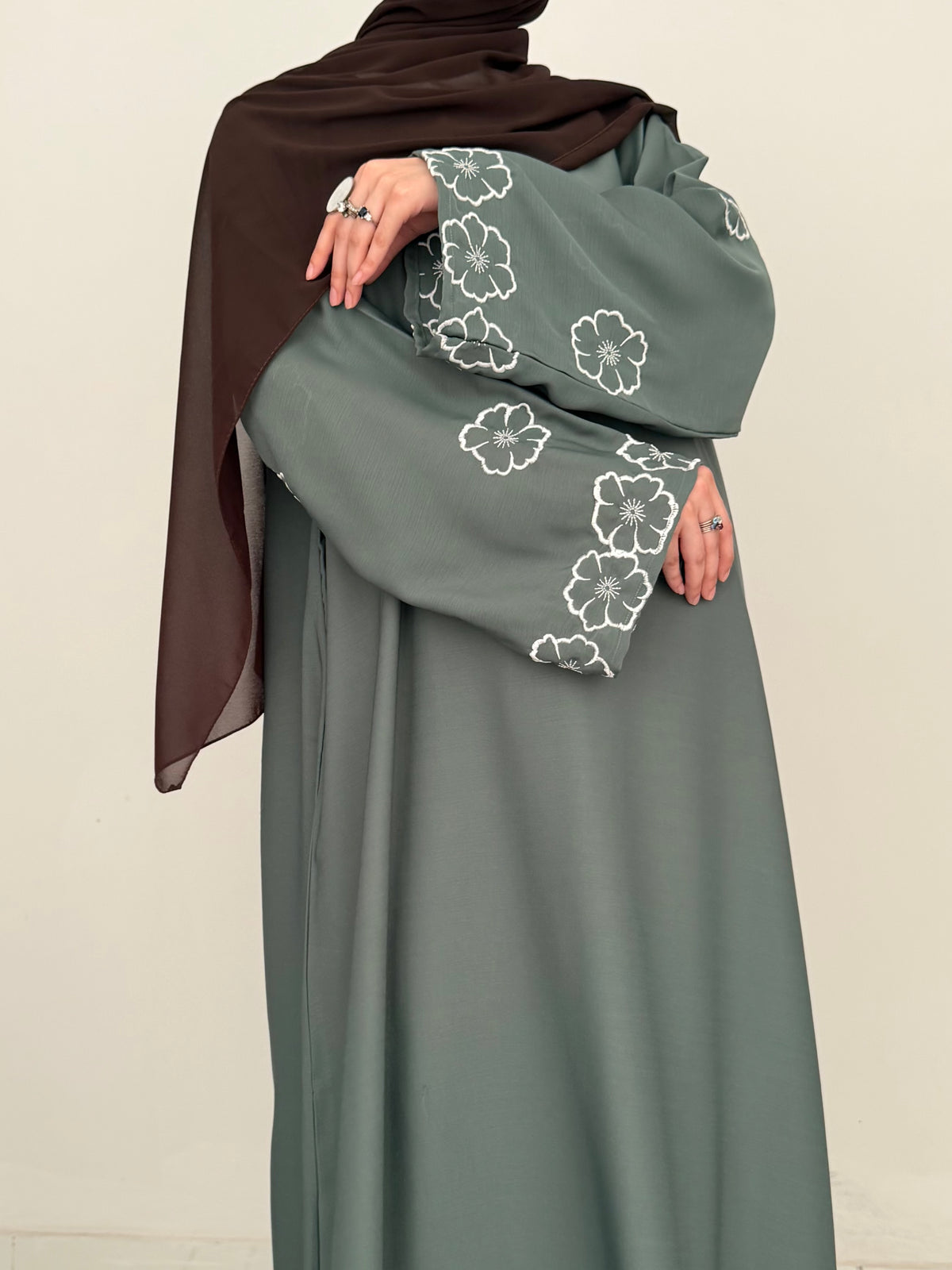 Poppy Bloom - Sleeve Embroidered Abaya