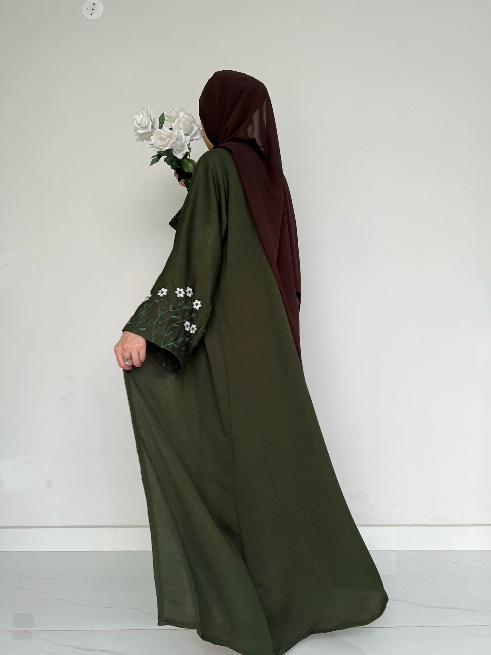 Layered Mist Robe Meadow Mist - Robe Style Abaya - Olive – the-stylefits