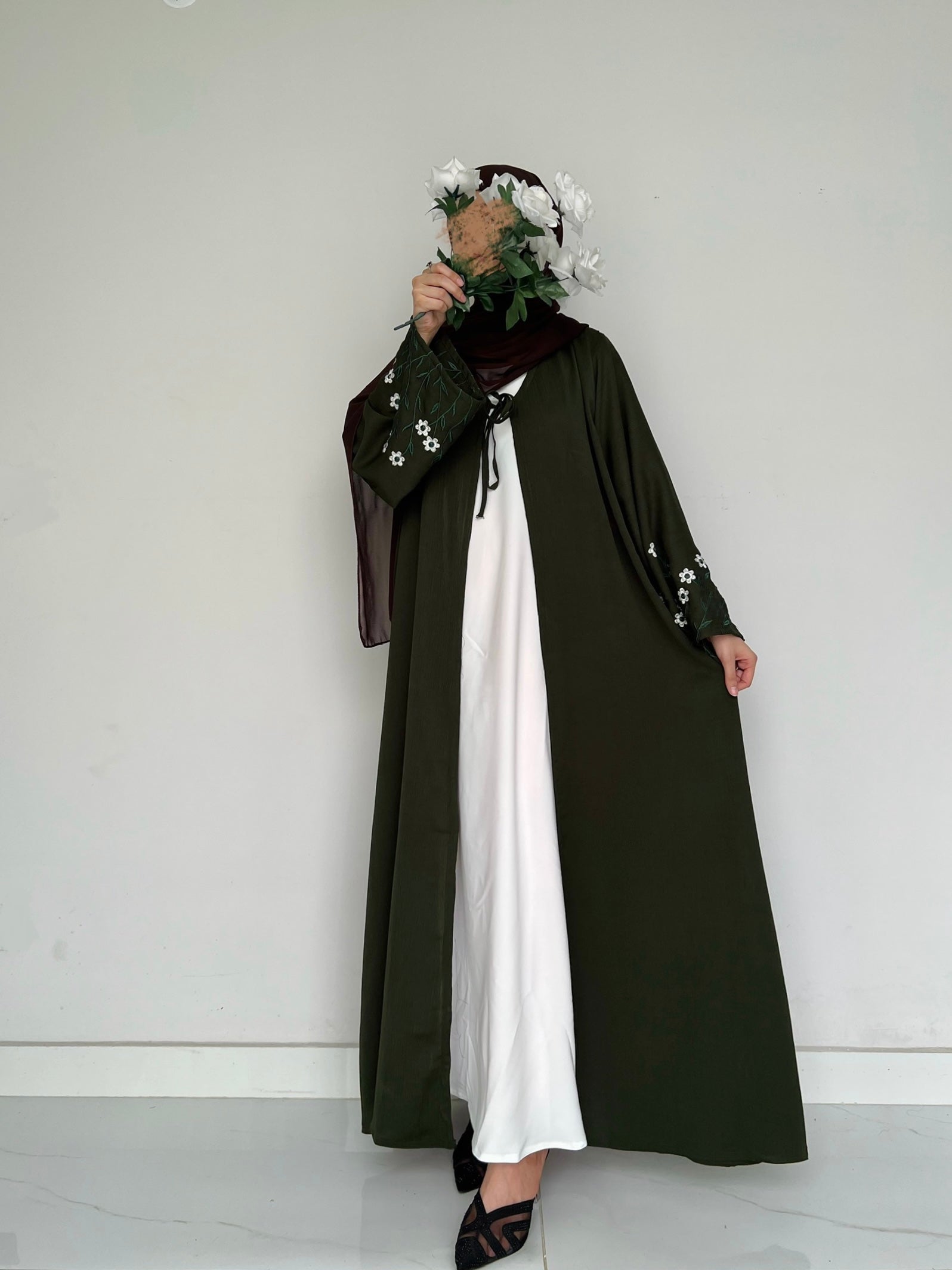 Layered Mist Robe Meadow Mist - Robe Style Abaya - Olive – the-stylefits