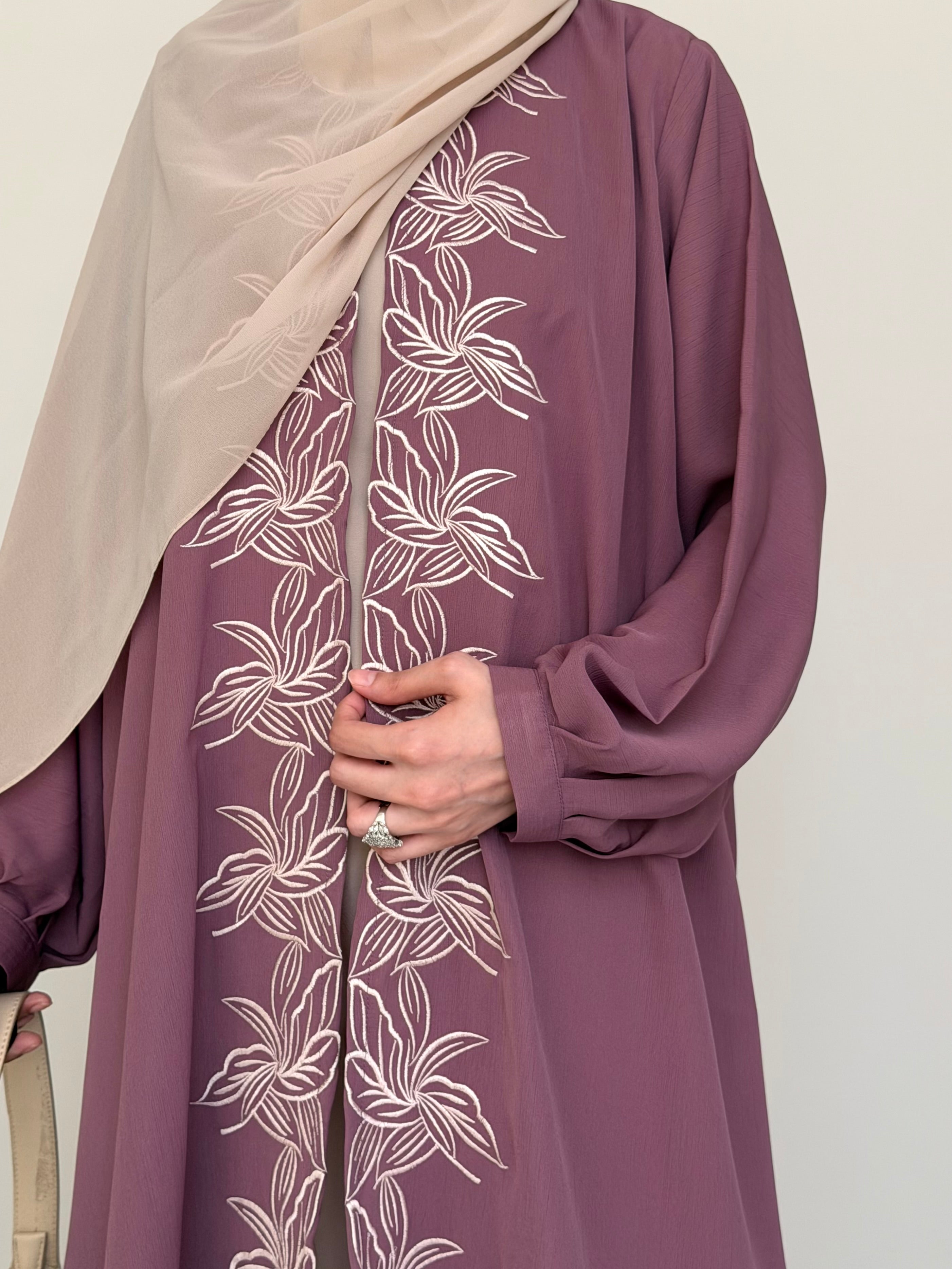 Rosalle - Front Embroidered Abaya