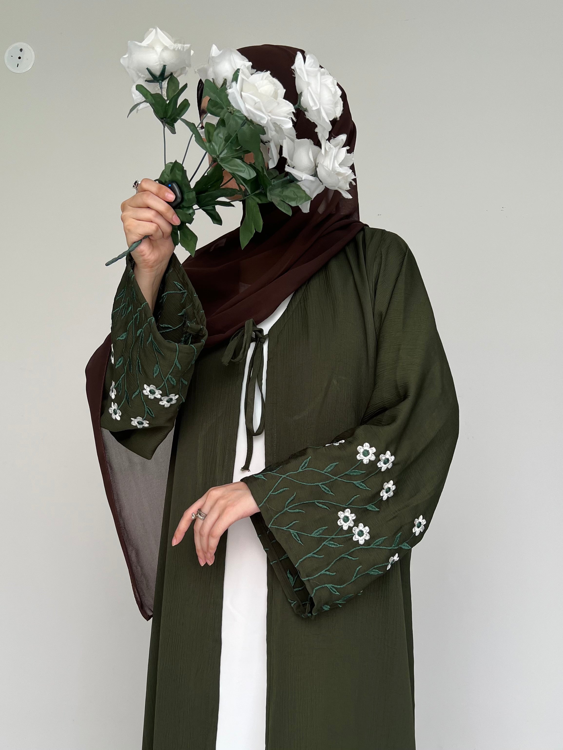 Layered Mist Robe Meadow Mist - Robe Style Abaya - Olive – the-stylefits