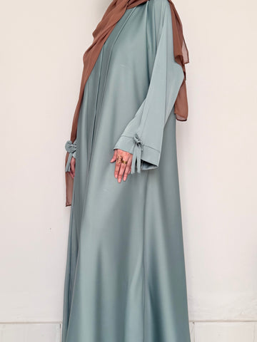 Bow-Knot Abaya - Dusty Mint
