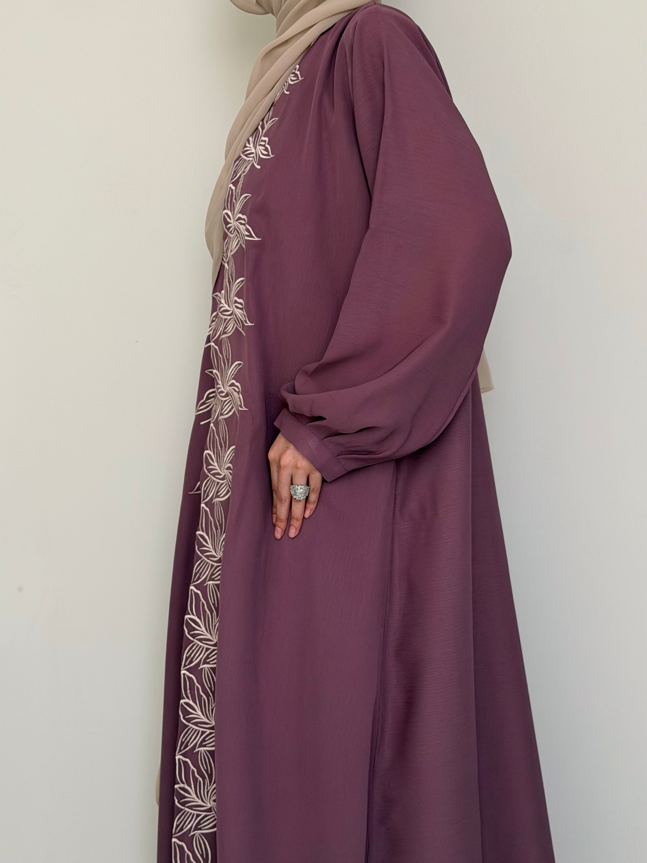 Rosalle - Front Embroidered Abaya