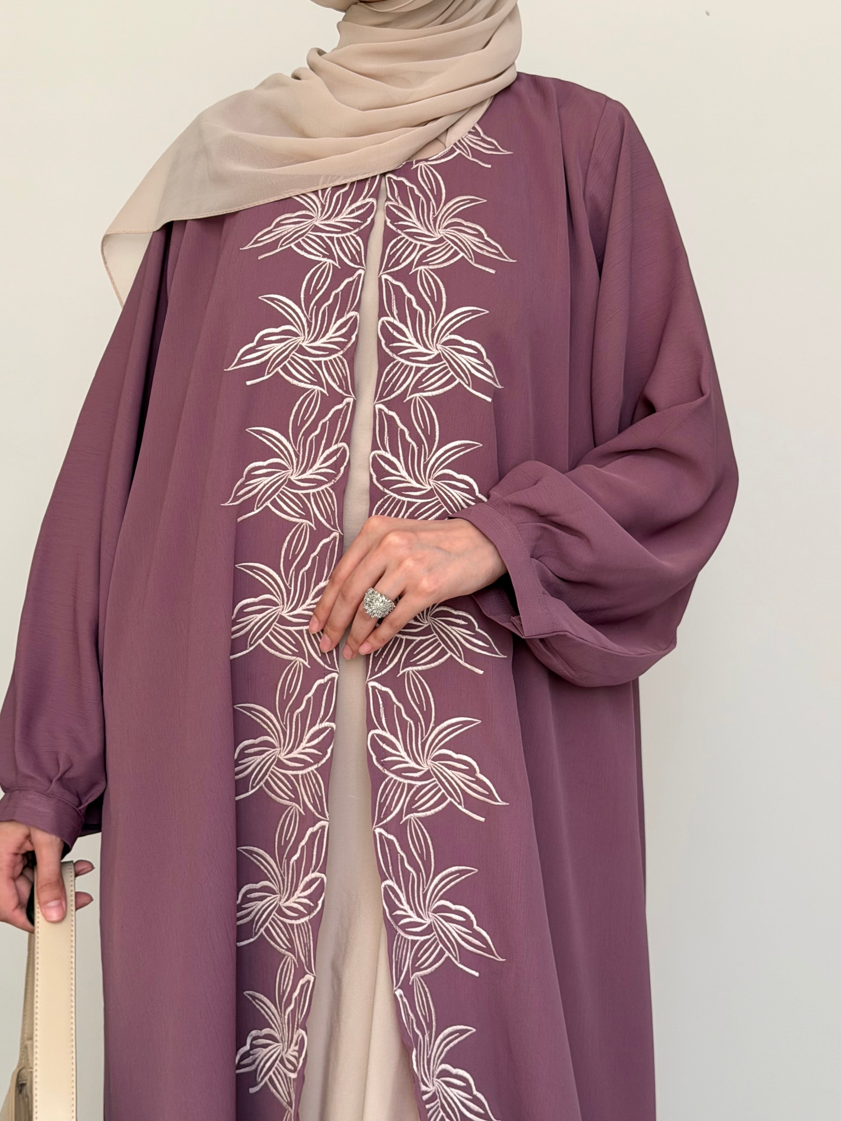 Rosalle - Front Embroidered Abaya