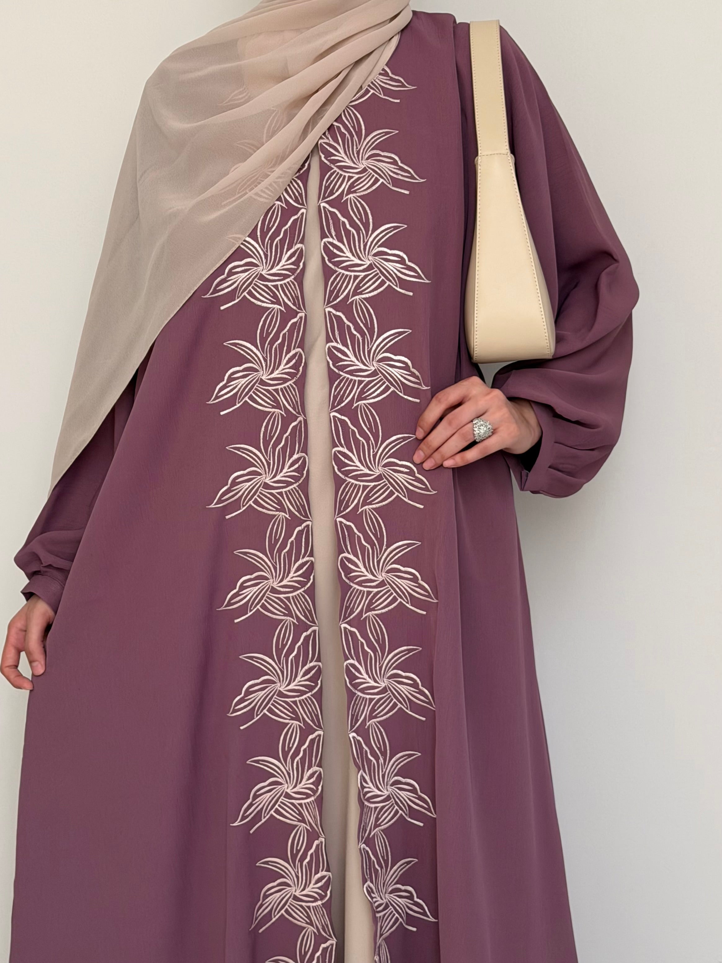 Rosalle - Front Embroidered Abaya