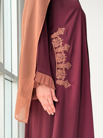 Rose Embroidered Abaya