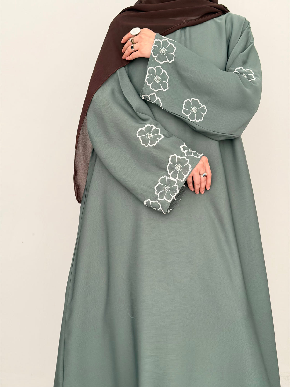 Poppy Bloom - Sleeve Embroidered Abaya