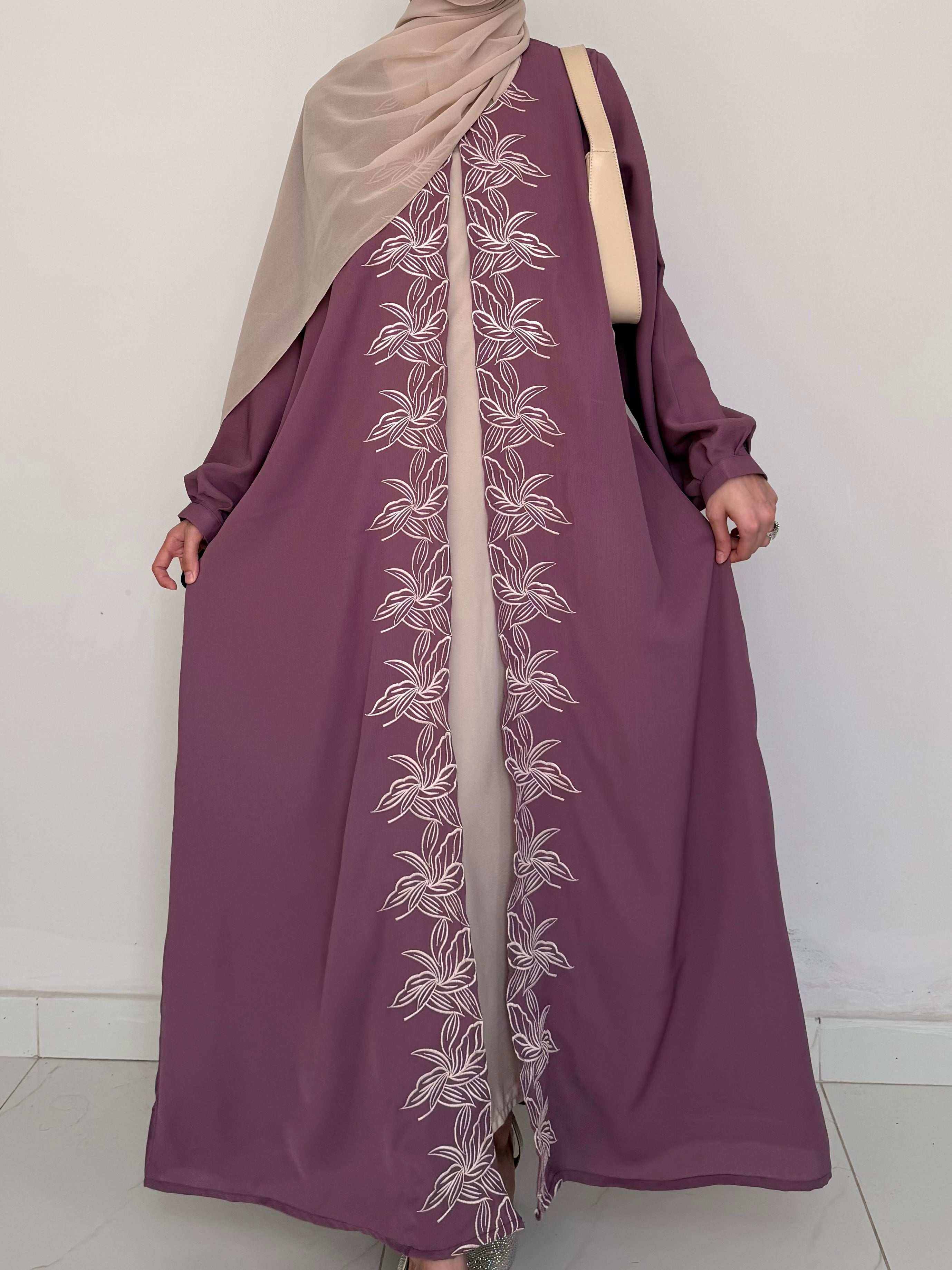 Rosalle - Front Embroidered Abaya