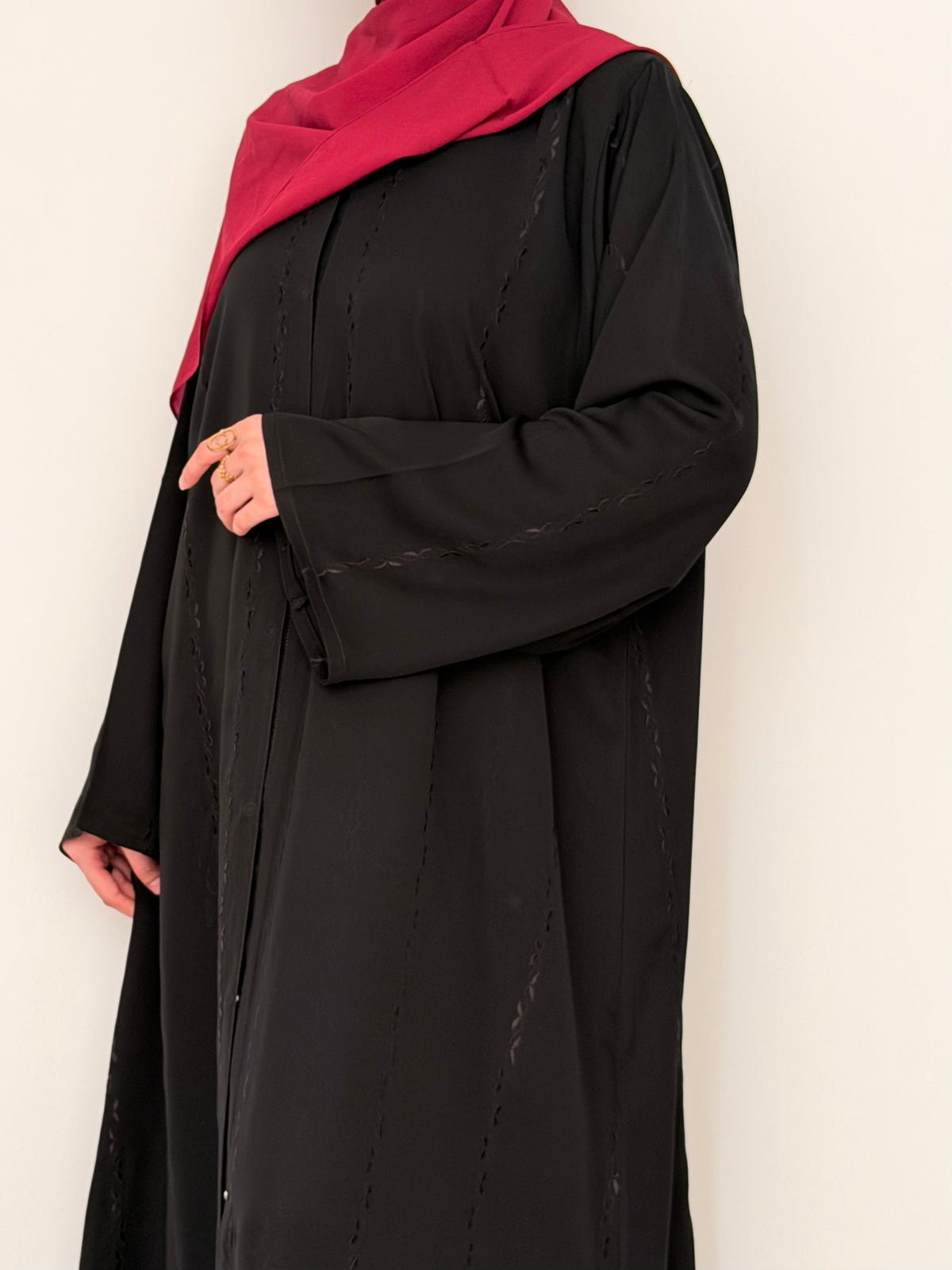 Jewel - Black Embroidered Abaya