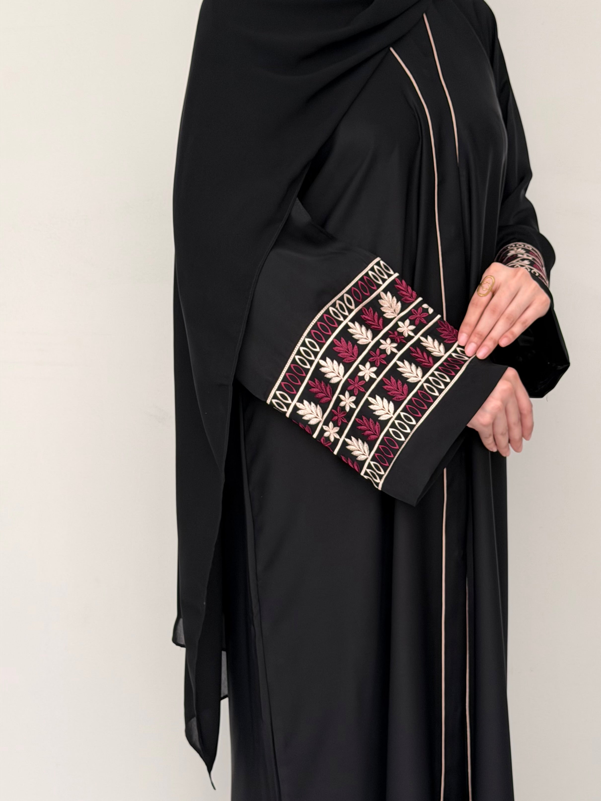 Band Embroidered Abaya
