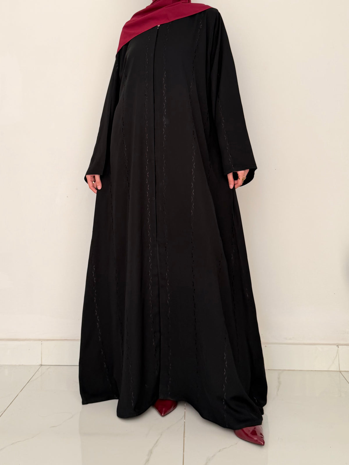 Jewel - Black Embroidered Abaya