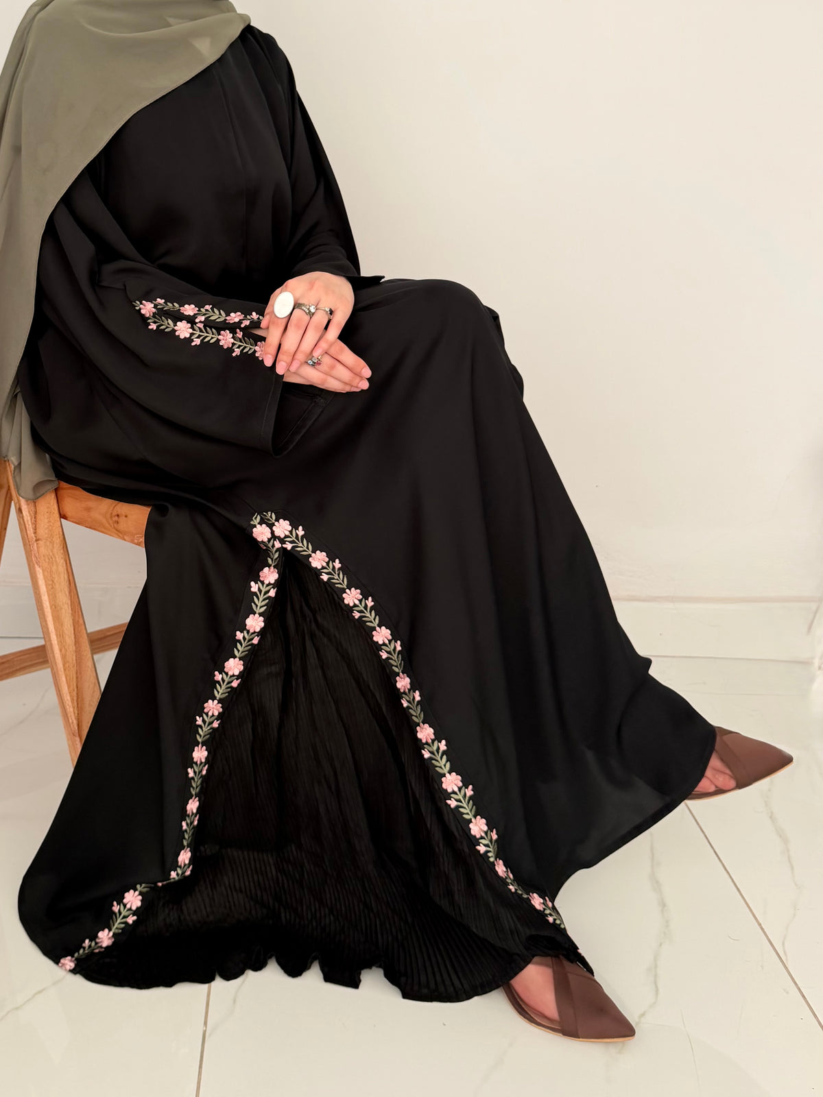 Eternal Bloom Embroidered Abaya