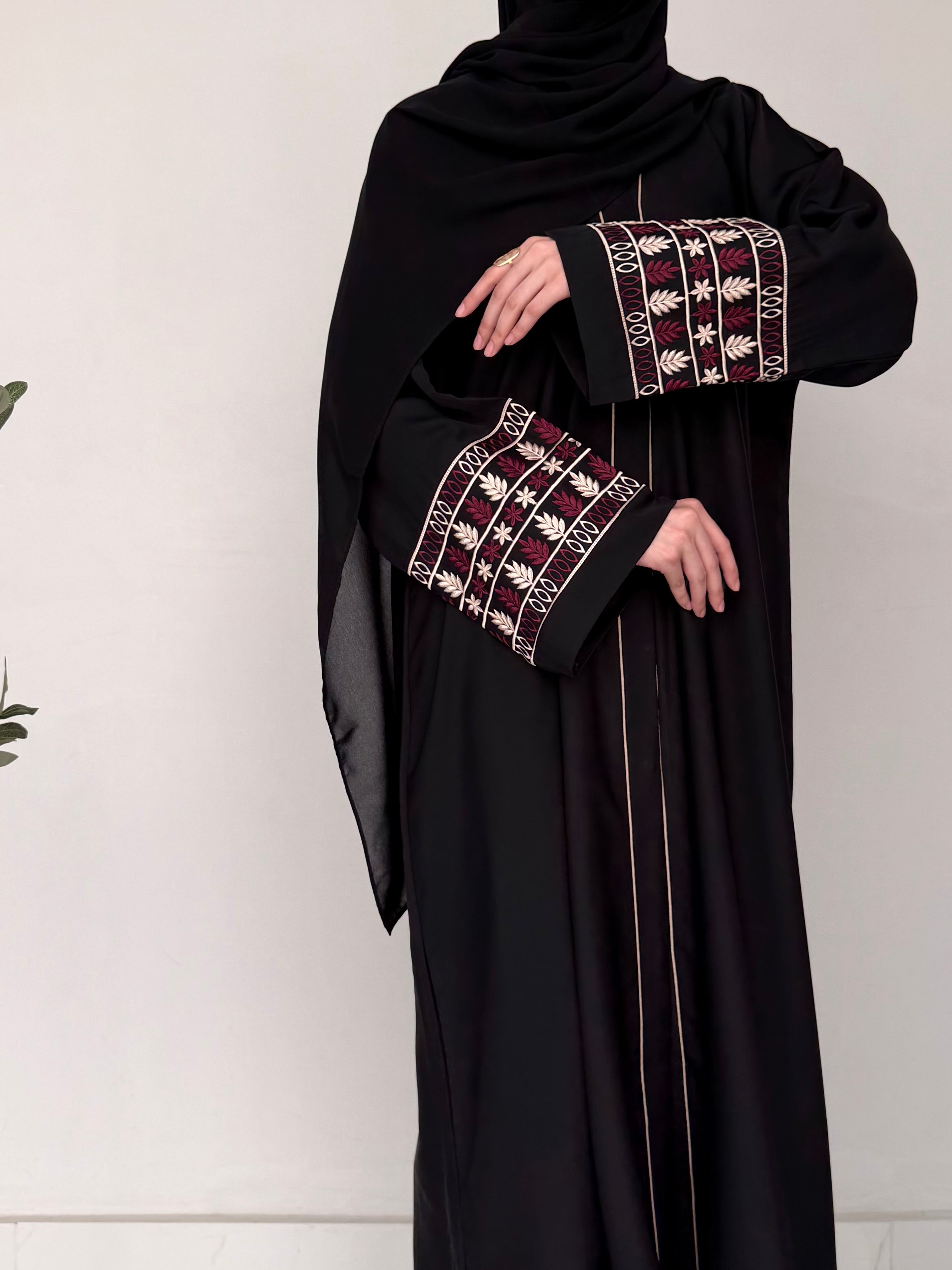 Band Embroidered Abaya