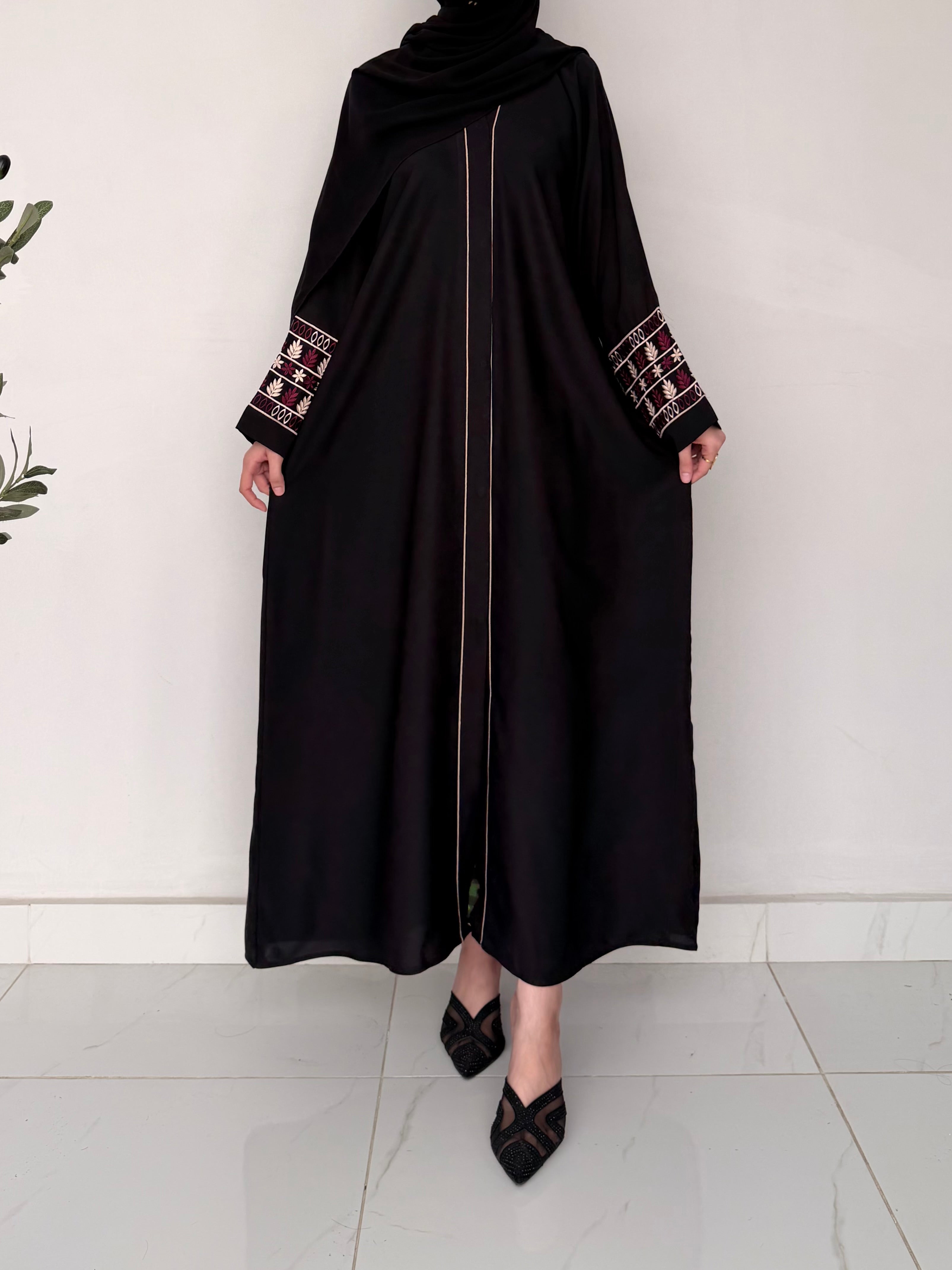 Band Embroidered Abaya