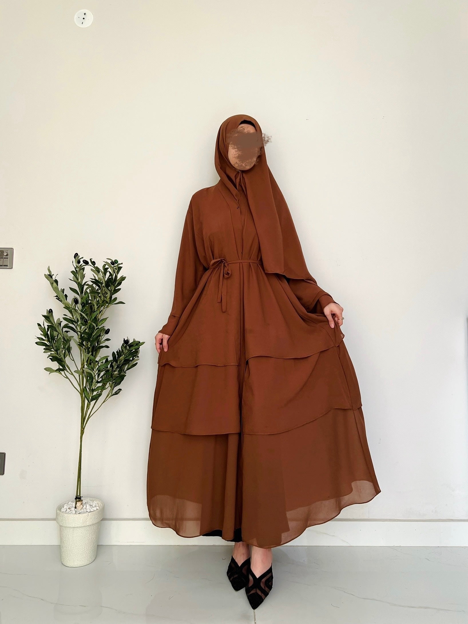 Layered Grace- Chocolate Brown
