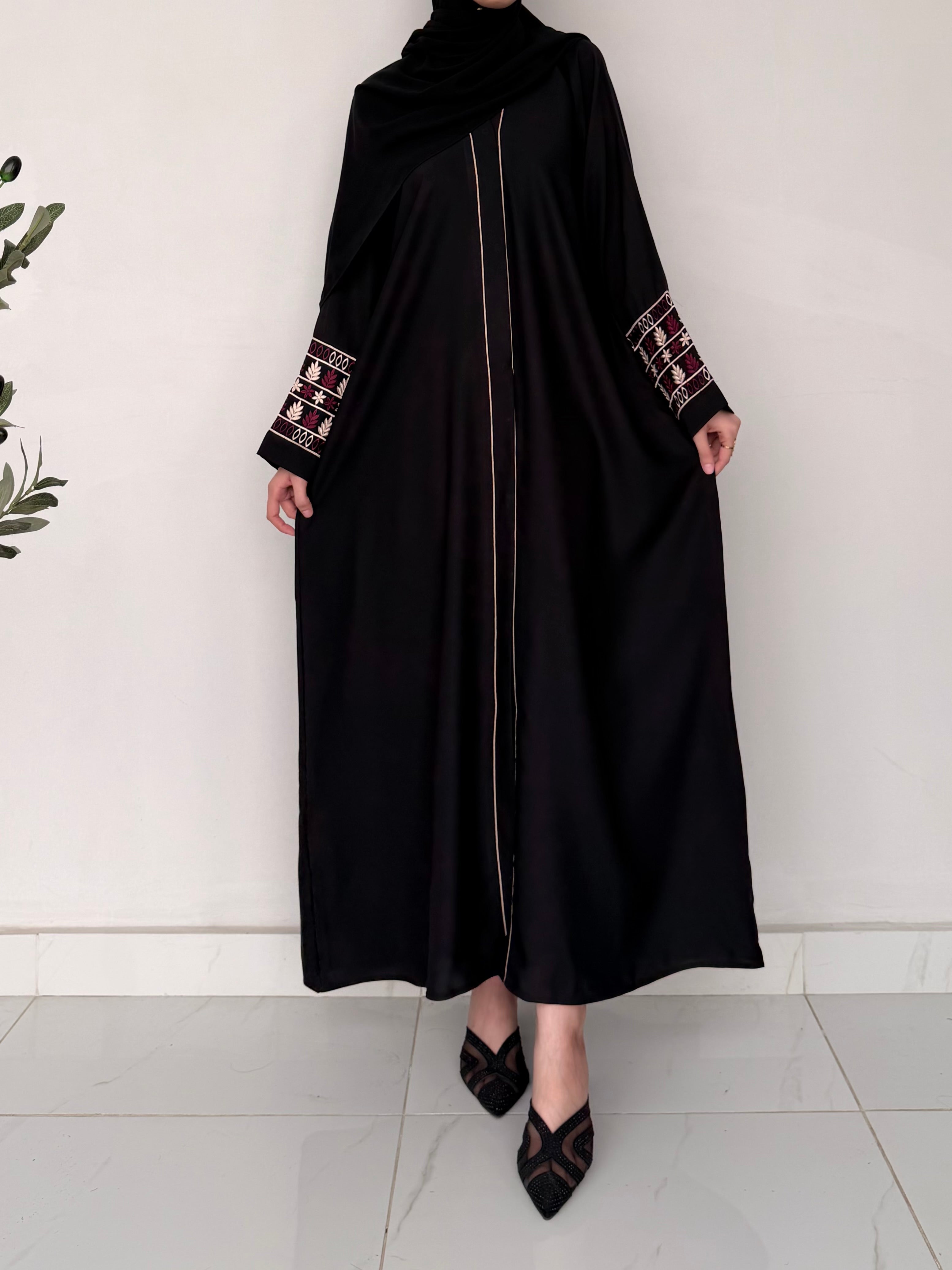 Band Embroidered Abaya
