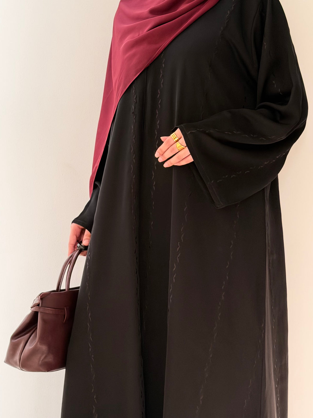 Jewel - Black Embroidered Abaya