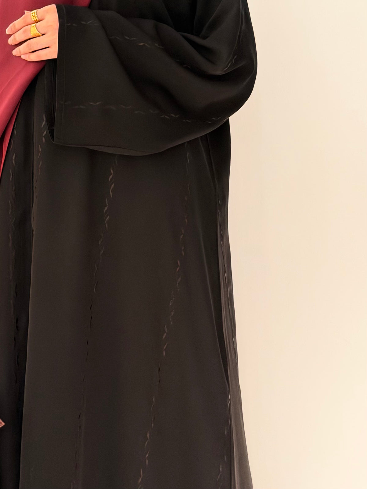 Jewel - Black Embroidered Abaya