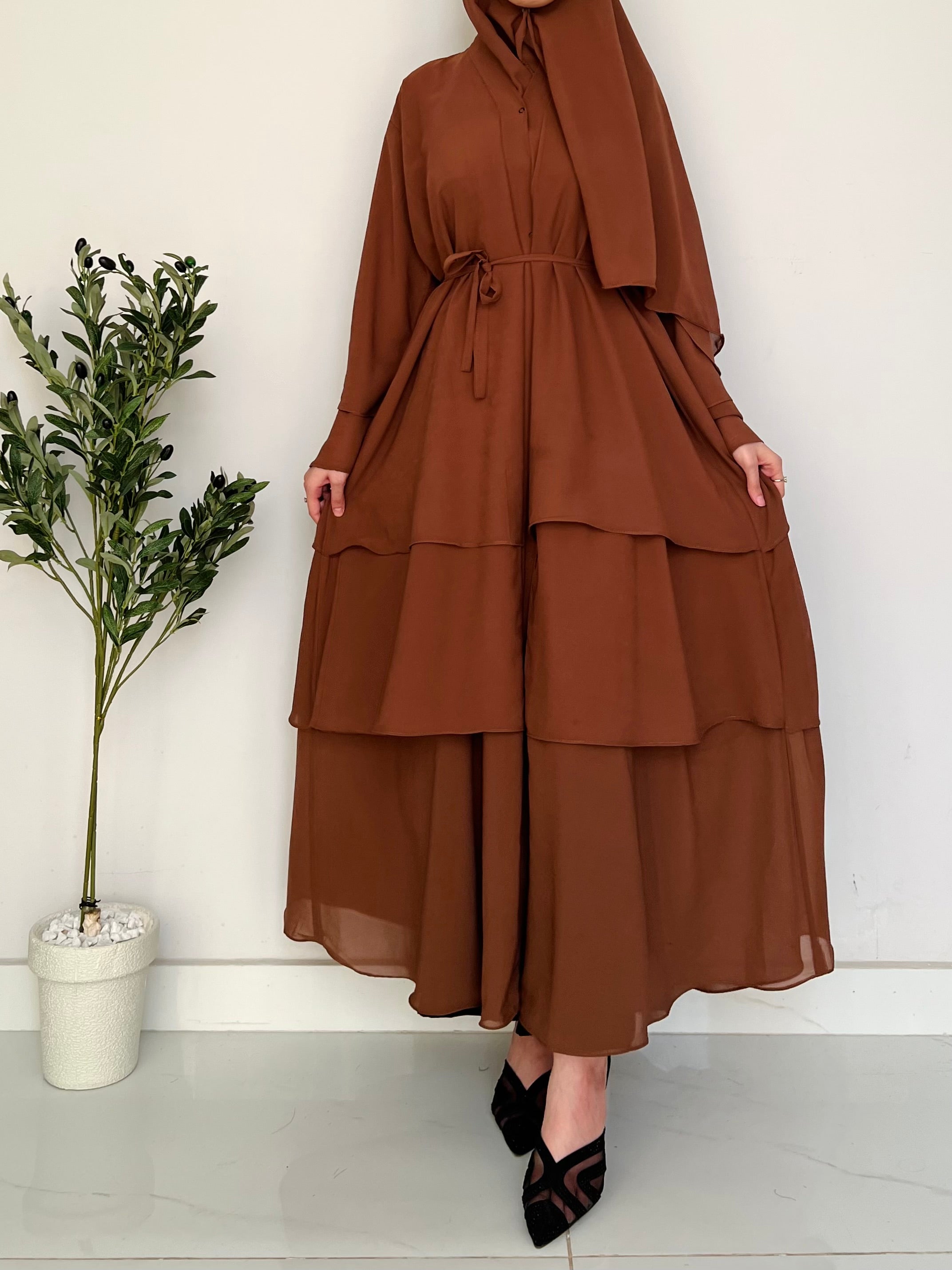 Layered Grace- Chocolate Brown