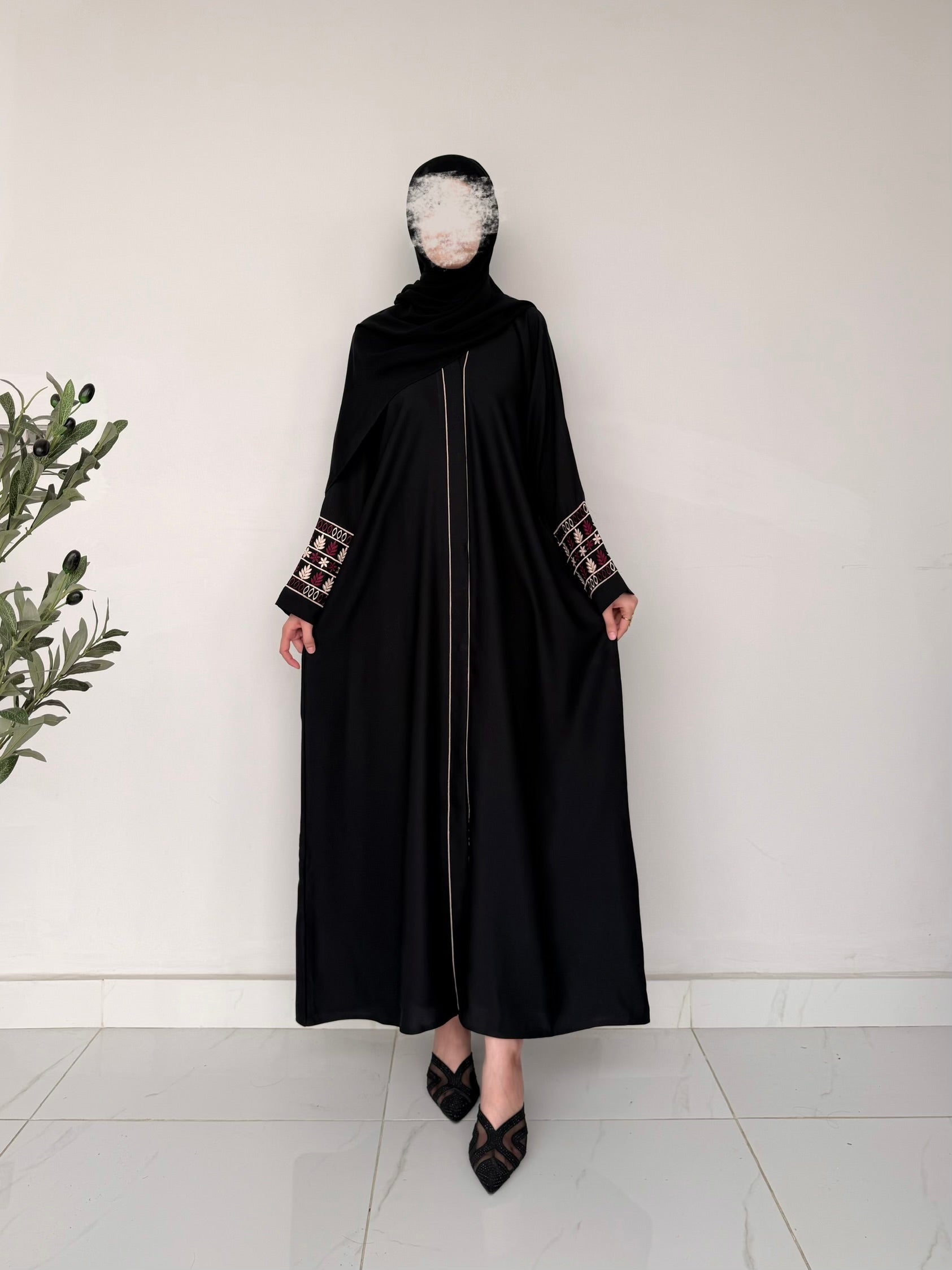Band Embroidered Abaya