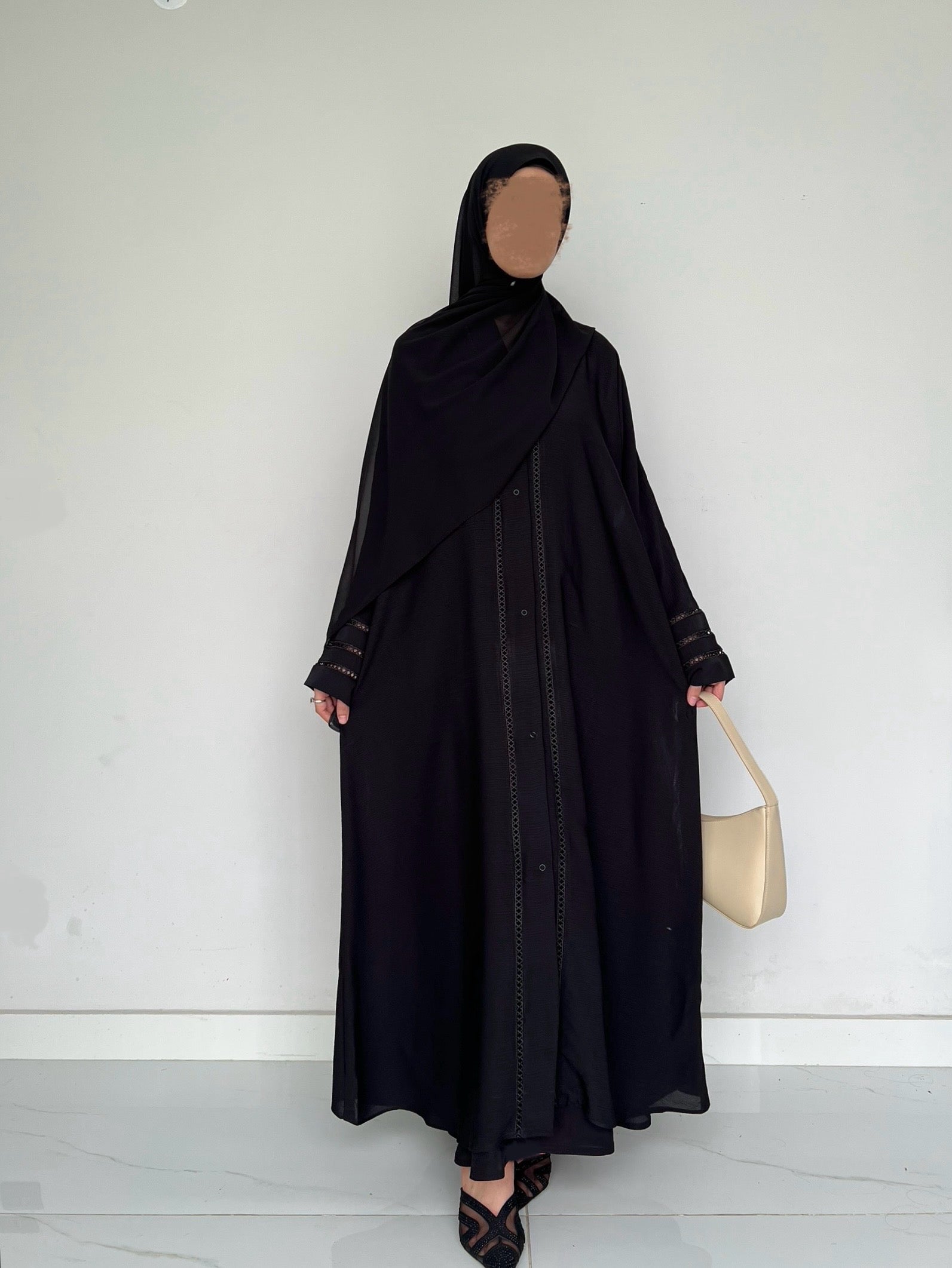 Noir - Elegant Abaya- BLACK