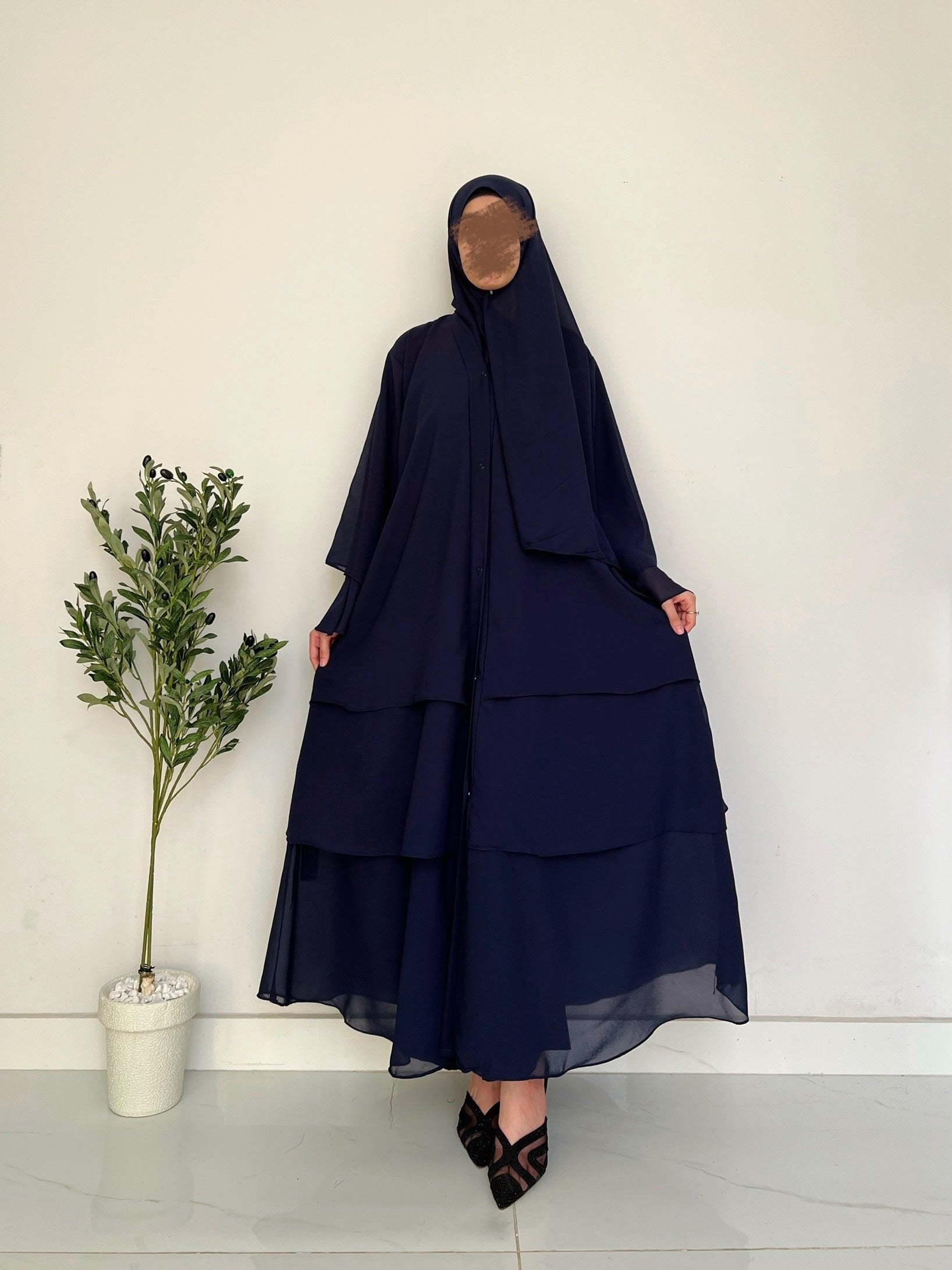 Layered Grace- Navy Blue