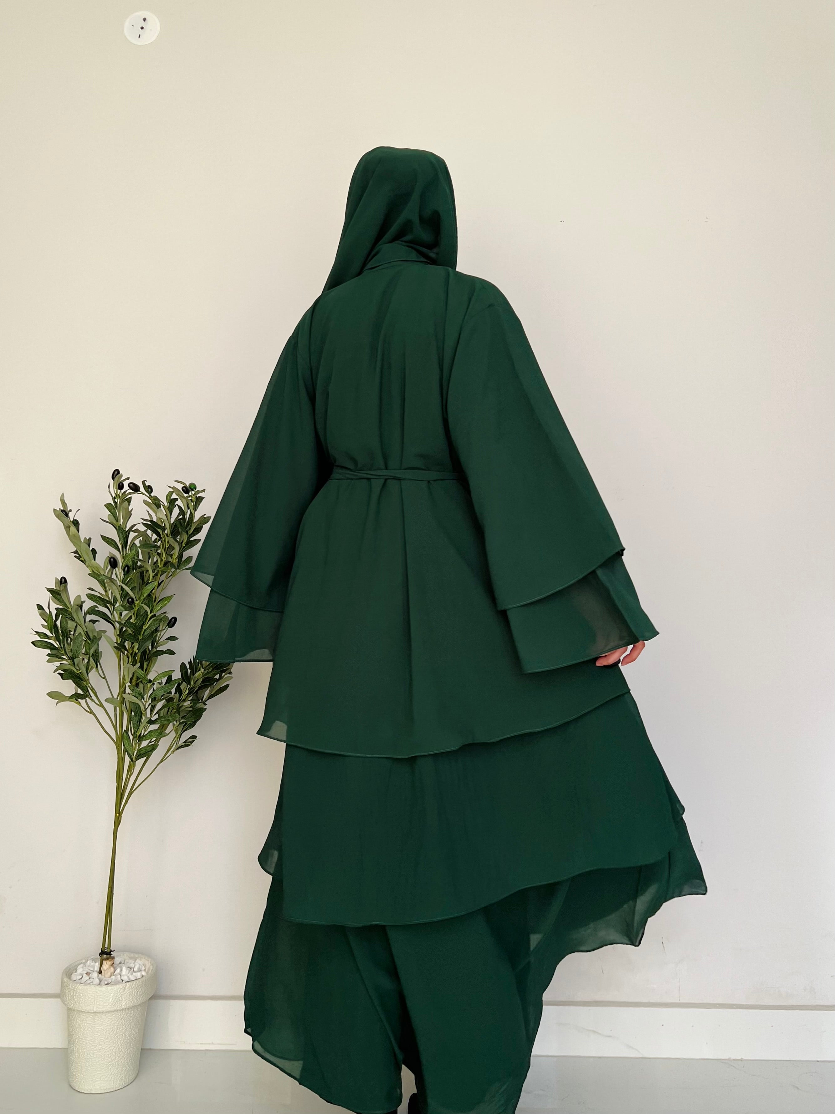 Layered Grace- Bottle Green