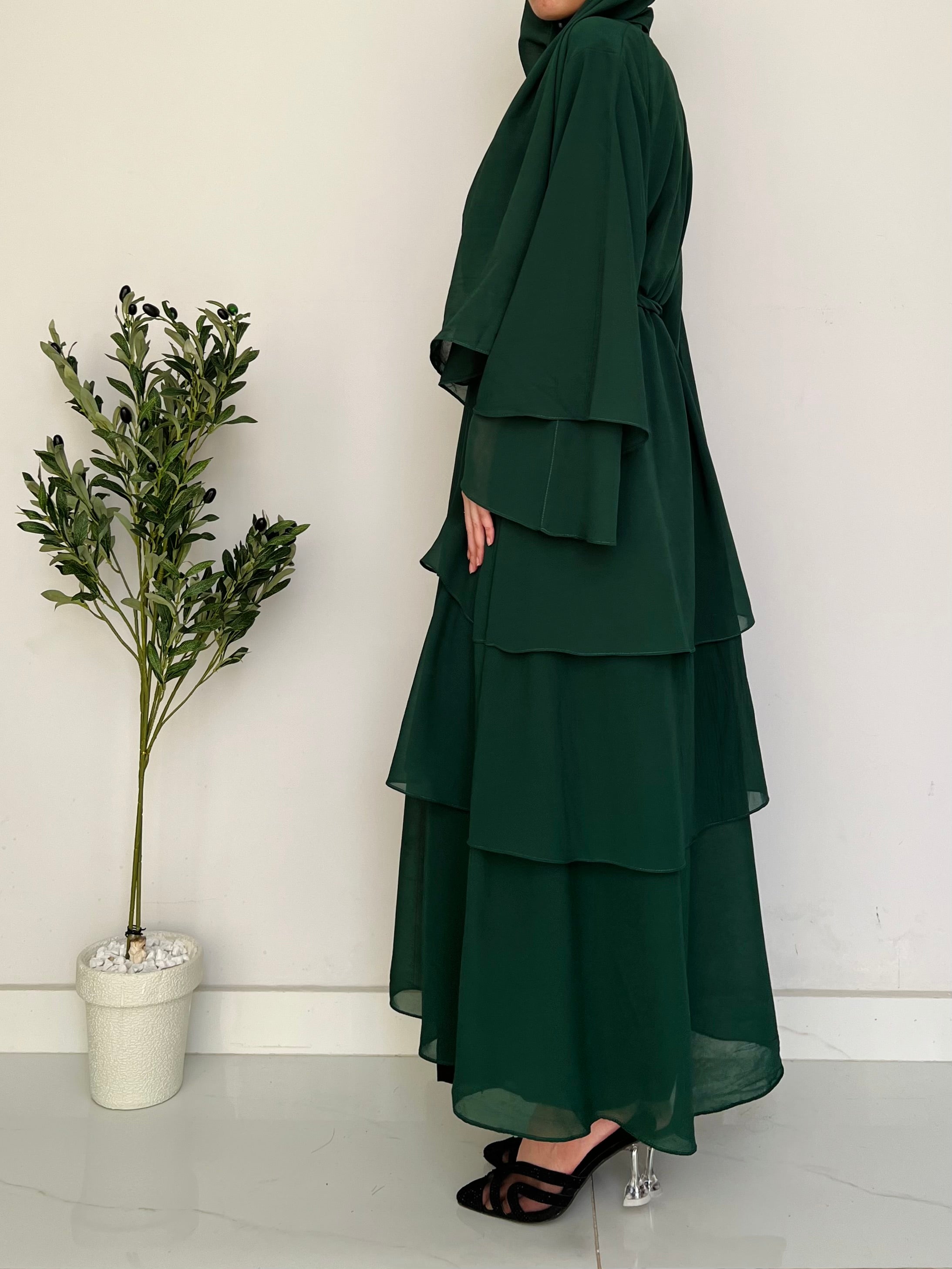 Layered Grace- Bottle Green