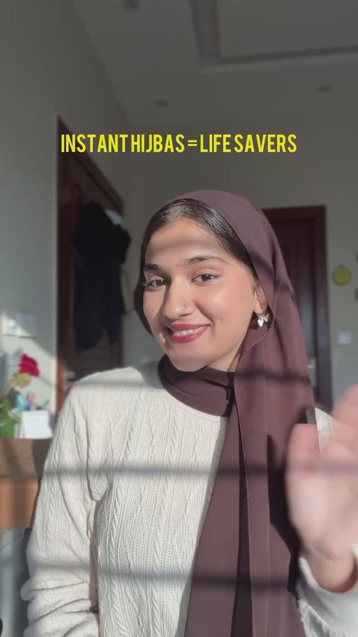 Instant hijab - Hijab  Attached Cap - Deep Green