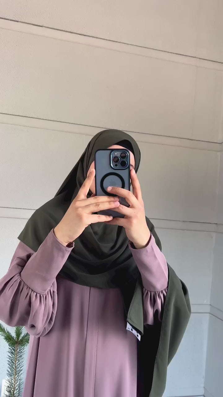 Plum - Front Pleated Abaya