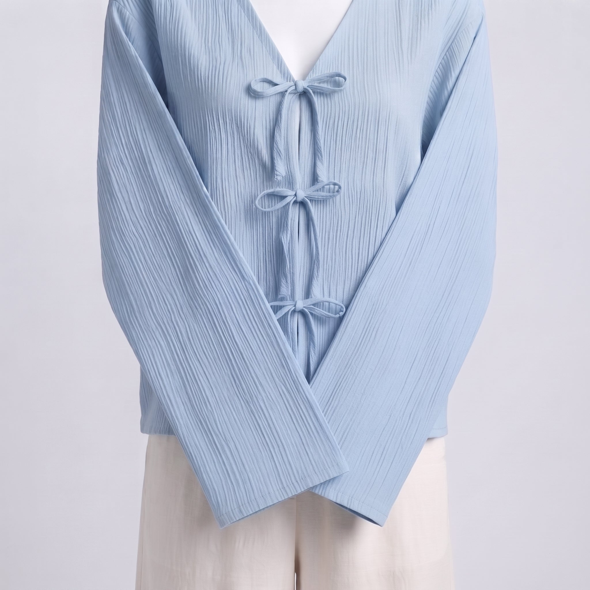 Powder Blue Tie Top