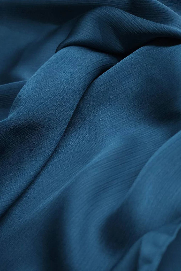 Premium Crinkle Silk Hijab - Blue